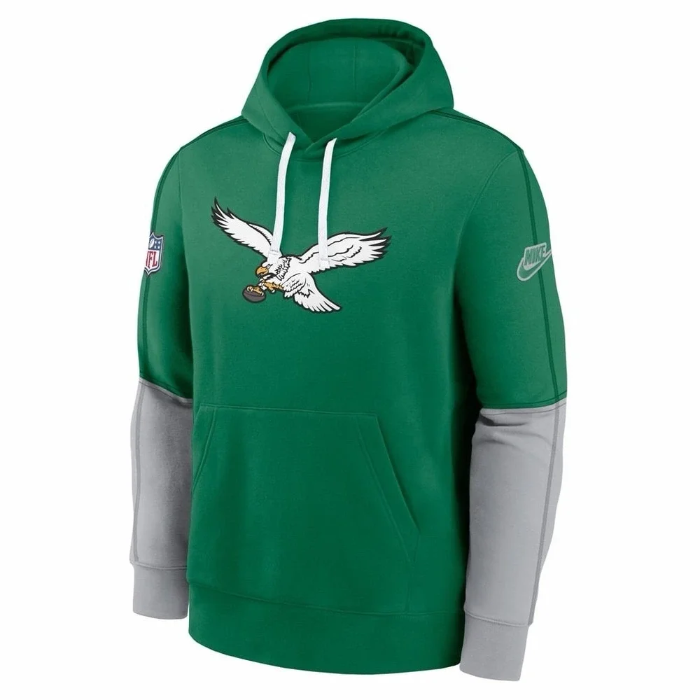 Philadelphia Eagles Men's 2XL Nike Throwback Logo Kelly Green Hoodie - *Read*